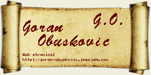 Goran Obušković vizit kartica
